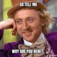WHY ARE YOU HERE?